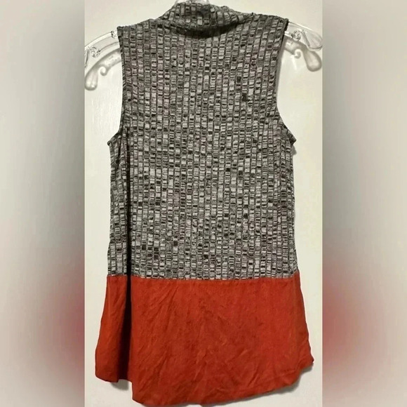 THML turtleneck sleeveless gray orange top size M - Picture 3 of 7